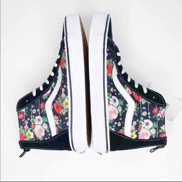 NEW Vans Sk8-Hi Garden Floral Shoes Black White - Picture 6 of 11